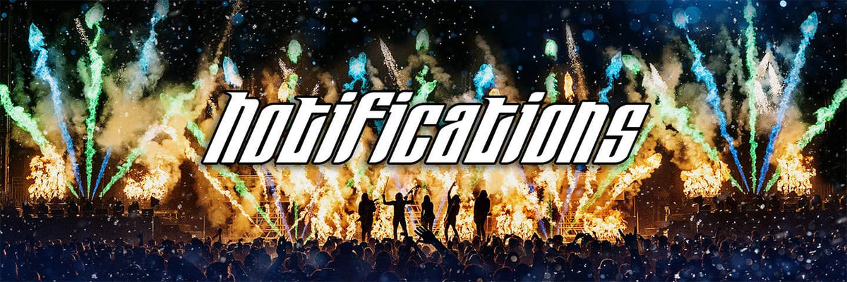 The word ’notifications’ in bold, white, stylized lettering with a black outline and subtle glow effect.